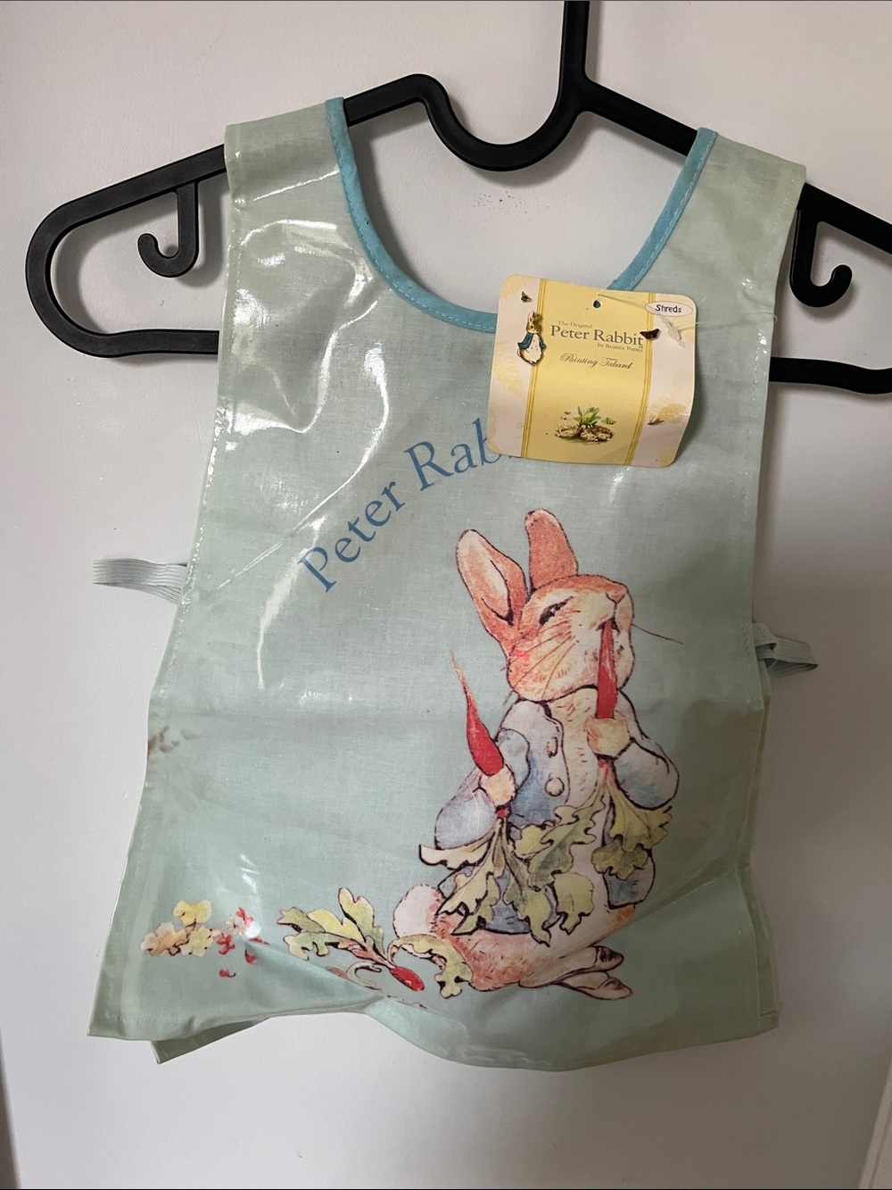 Peter rabbit Kids wipeable Bib / smock in Light Mint